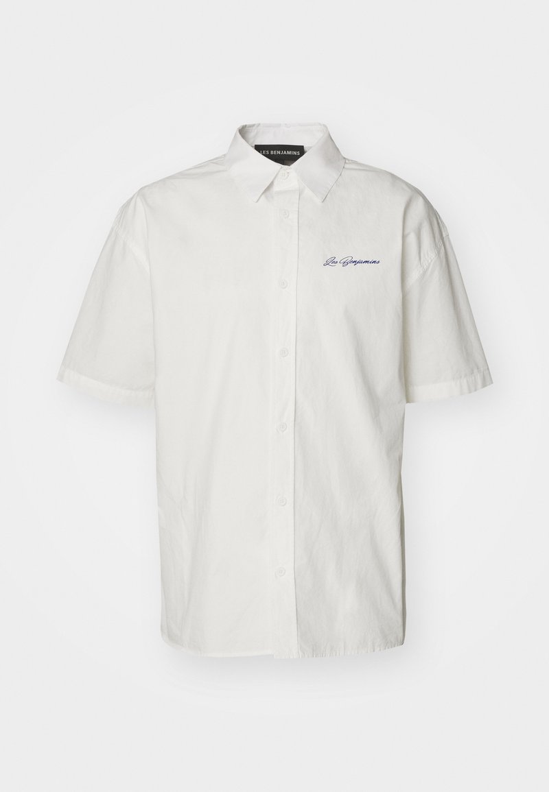 Les Benjamins Les Benjamins SHORT SLEEVE UNISEX - Button-down blouse - white Sonderangebot der Fabrik