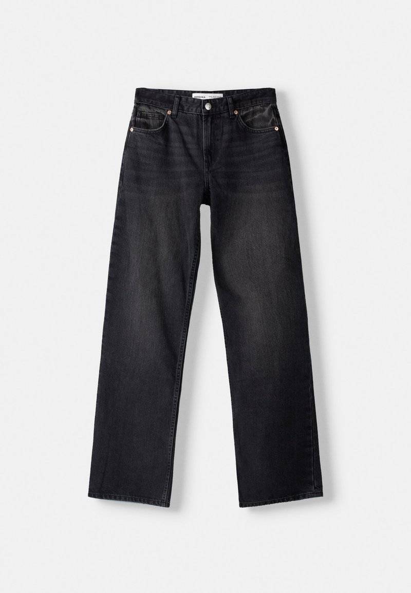 Bershka Bershka Straight leg jeans - dark grey Verkauf