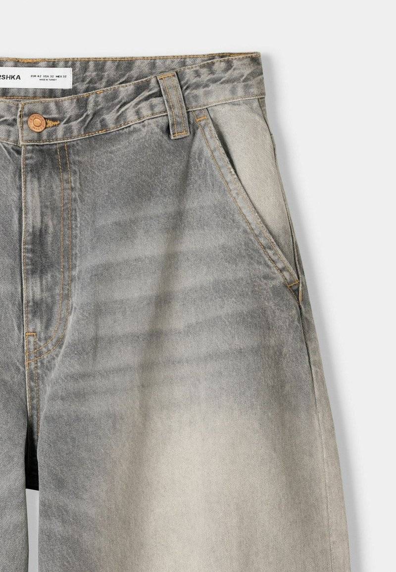 Bershka Bershka Relaxed fit jeans - light grey Schlussverkauf