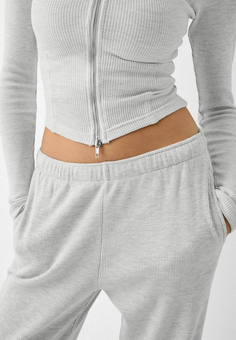 Bershka Bershka LONG SLEEVE - Cardigan - mottled grey Günstiger Verkauf