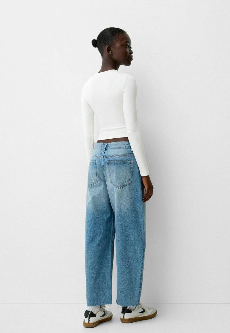 Bershka Bershka LONG SLEEVE - Long sleeved top - white Fabrikverkauf