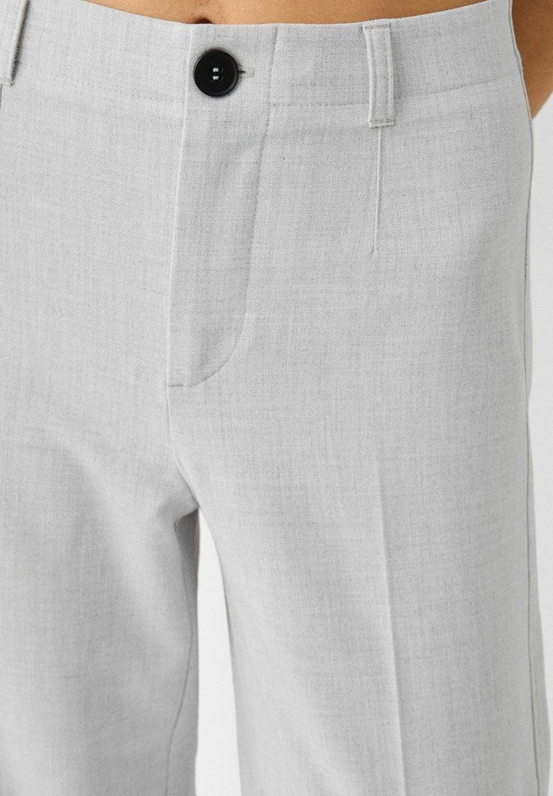 Bershka Bershka WIDE TAILORED - Trousers - mottled grey Kostenloser Versand