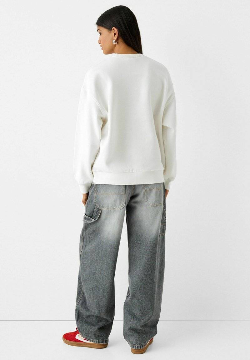 Bershka Bershka Sweatshirt - white Limitierter Zeitrabatt