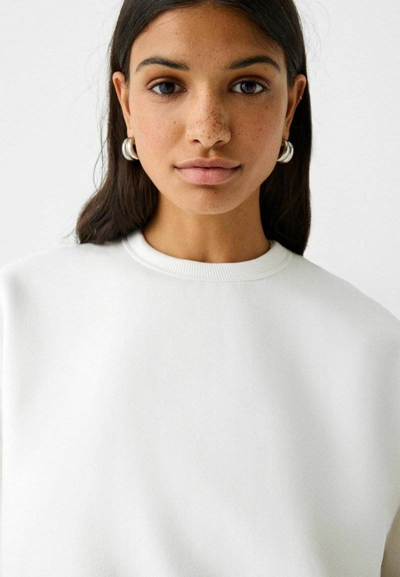 Bershka Bershka Sweatshirt - white Limitierter Zeitrabatt