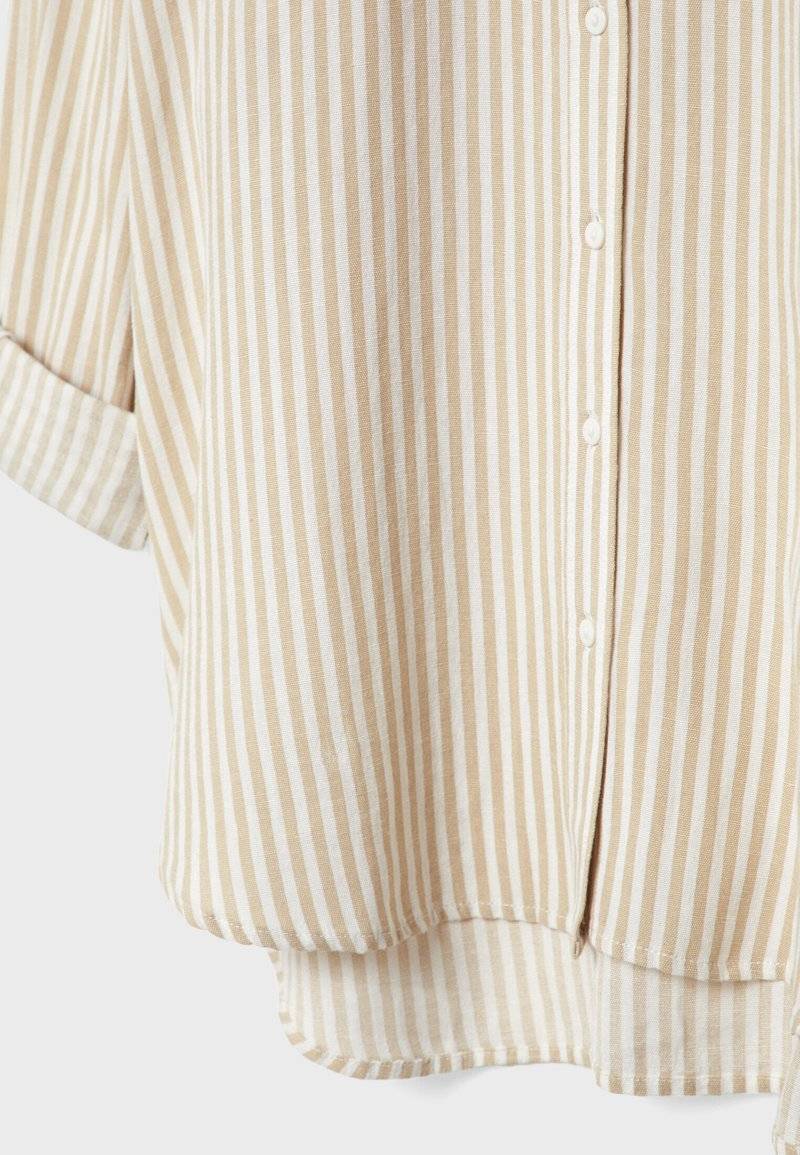 Stradivarius Stradivarius STRIPED - Button-down blouse - stone Sonderangebot