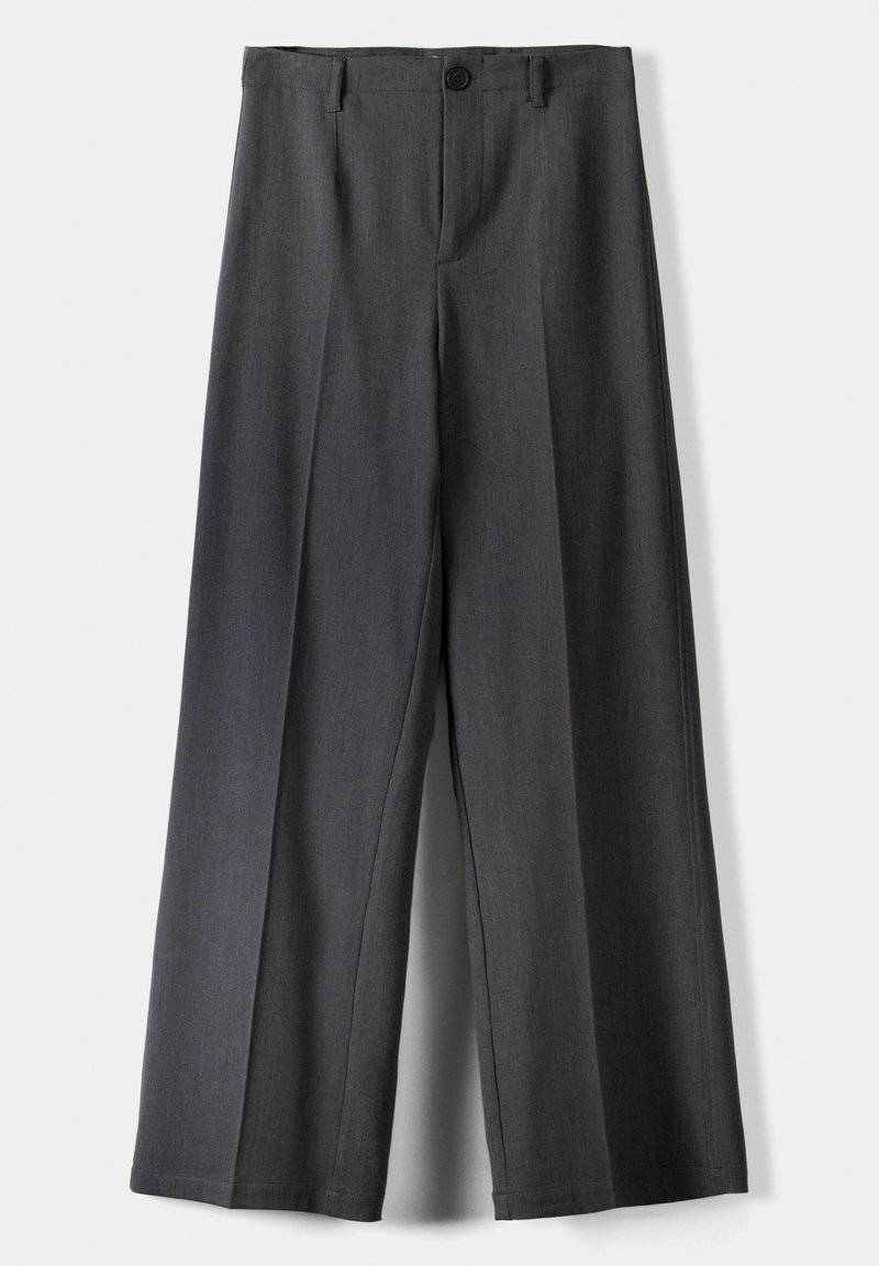 Bershka Bershka WIDE TAILORED - Trousers - mottled dark grey Günstig kaufen