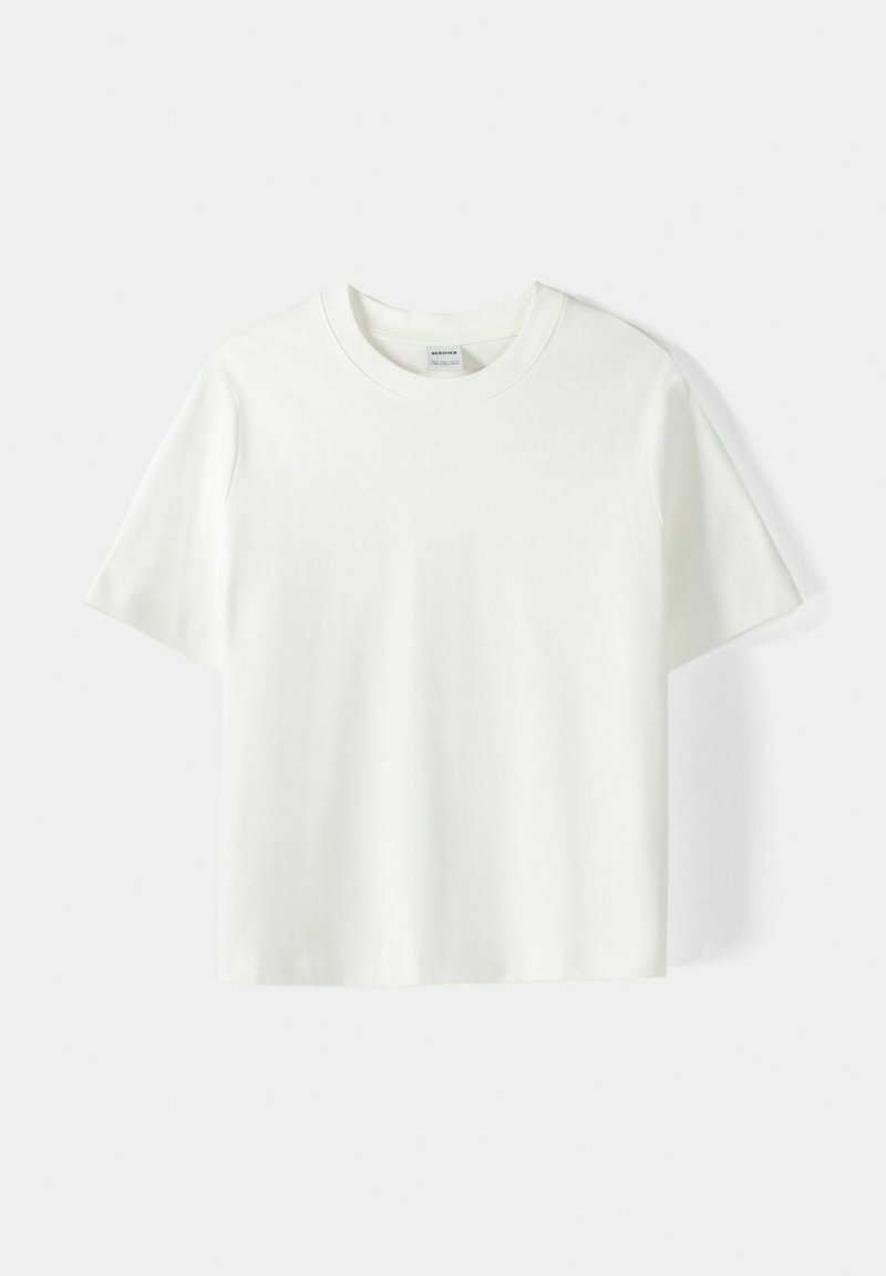 Bershka Bershka SHORT SLEEVE - Basic T-shirt - white Rabatte dieses Monats