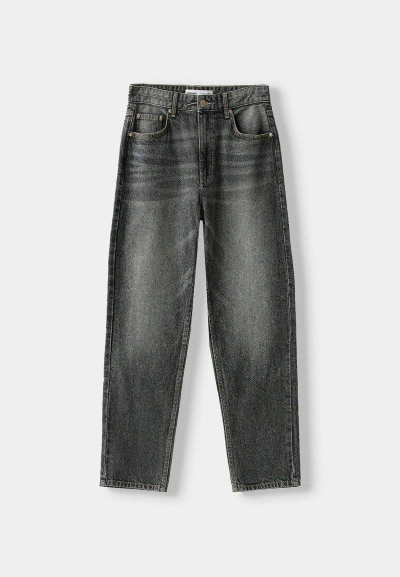 Bershka Bershka Straight leg jeans - mottled dark grey Outlet