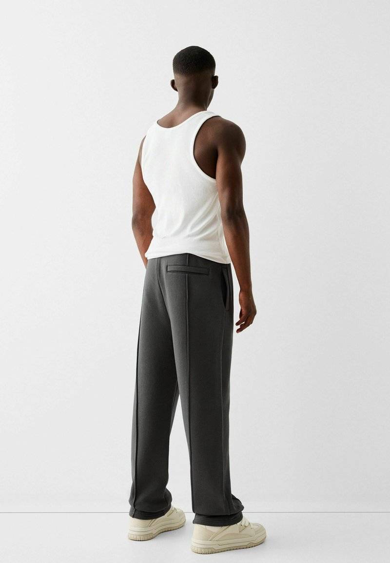Bershka Bershka WIDE - Tracksuit bottoms - dark grey Fabrik Onlineshop