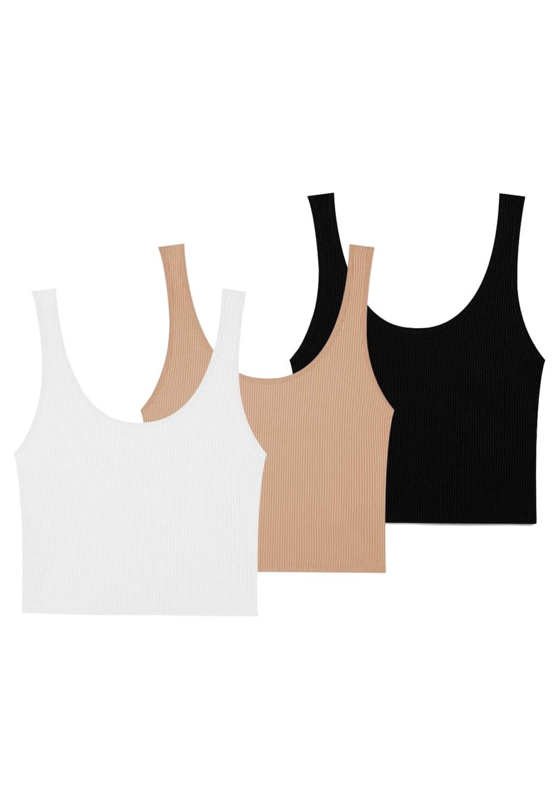 Stradivarius Stradivarius 3 PACK - Top - black Fabrikpreis