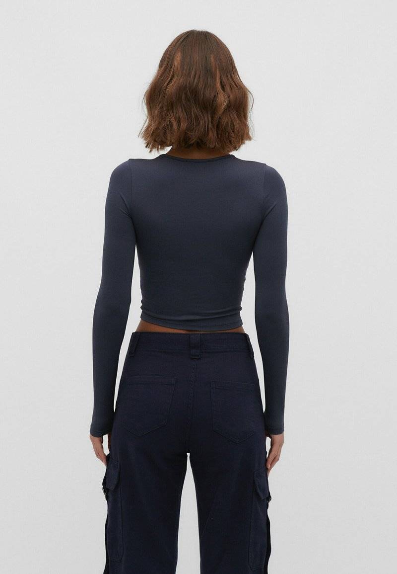Stradivarius Stradivarius Long sleeved top - dark blue Begrenztes Angebot