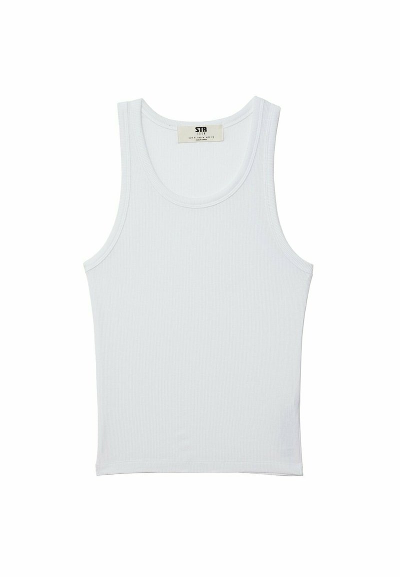 Stradivarius Stradivarius RACERBACK - Top - white denim Saisonschlussverkauf