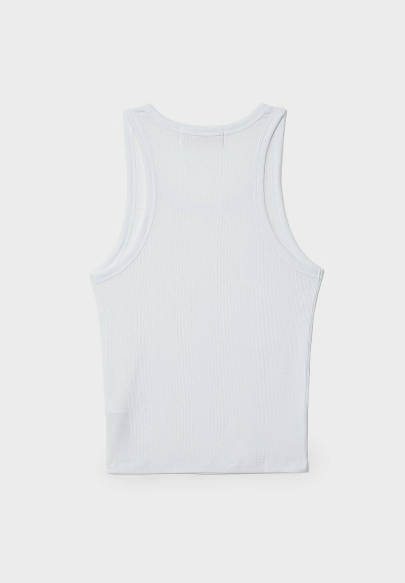 Stradivarius Stradivarius RACERBACK - Top - white denim Saisonschlussverkauf