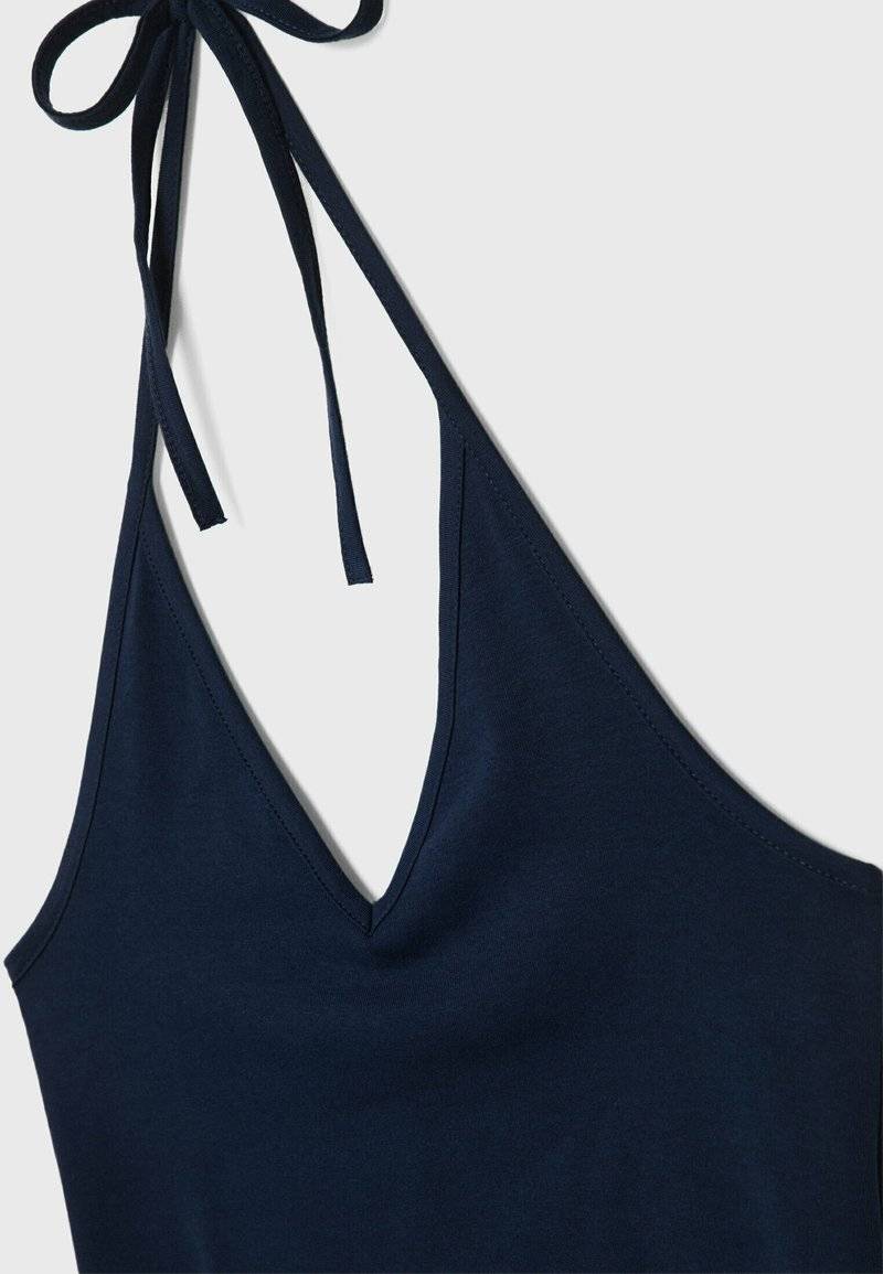 Stradivarius Stradivarius TIED HALTER - Top - dark blue Versandkostenfrei