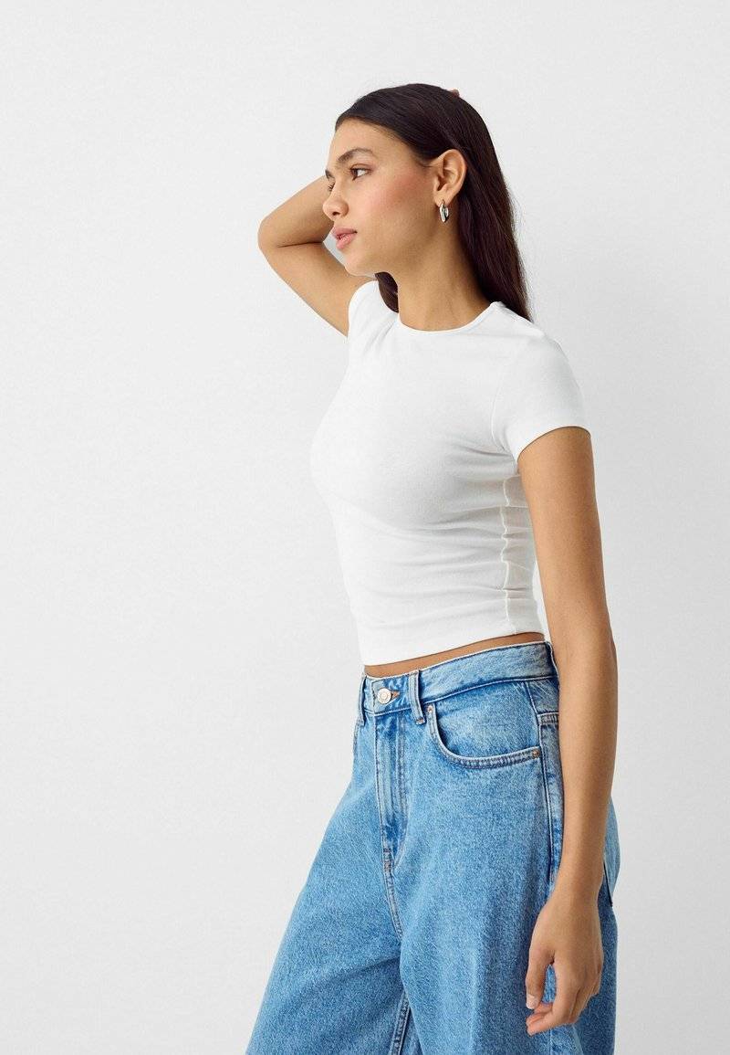 Bershka Bershka SHORT SLEEVE ROUND NECK 2 PACK - Basic T-shirt - black Valentinstagsangebot