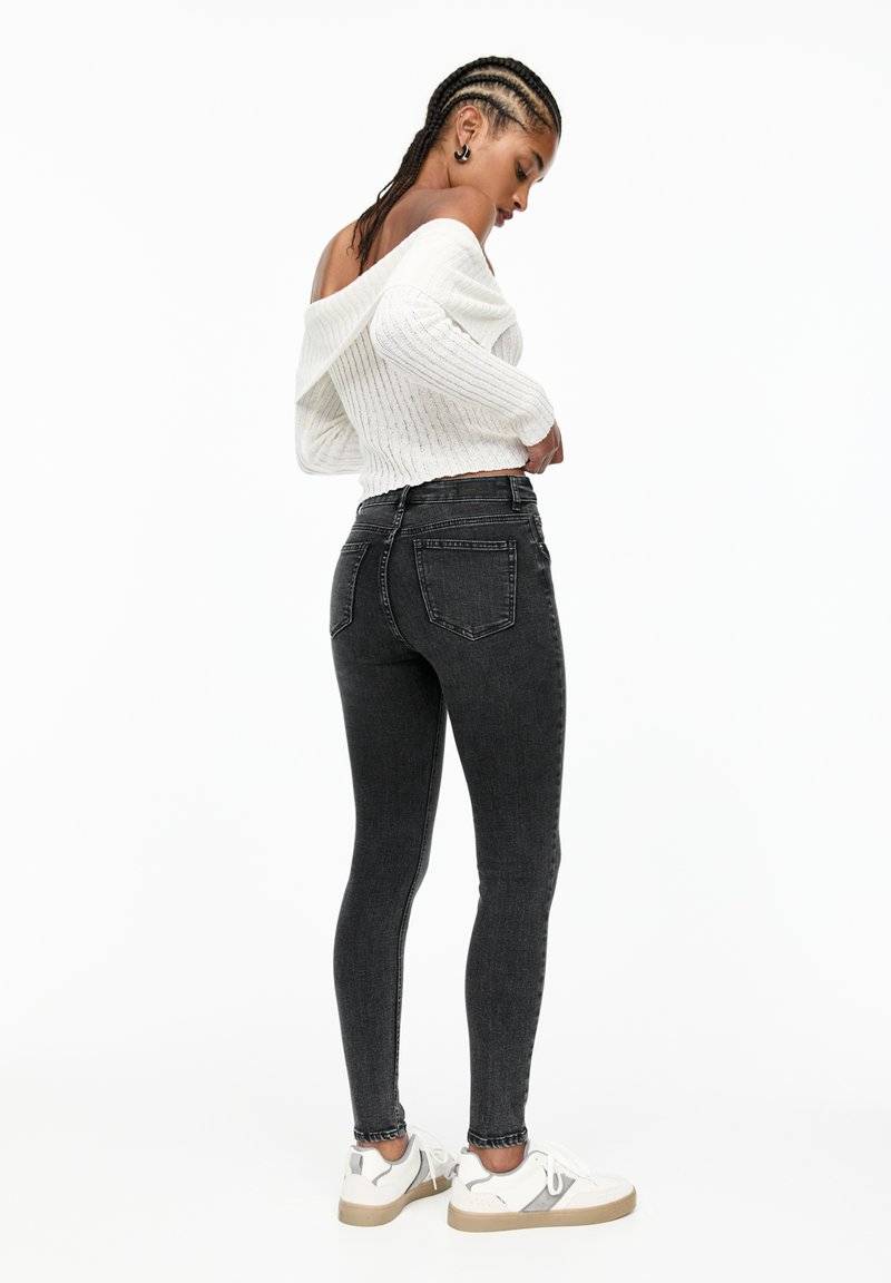 PULL&BEAR PULL&BEAR MID-RISE - Jeans Skinny Fit - grey Heißer Verkauf