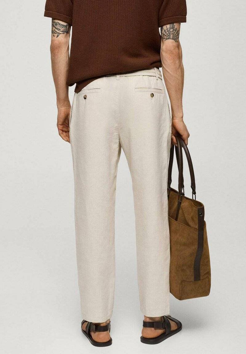Mango Mango ROMELINO - Trousers - ecru Zeitlich begrenztes Angebot