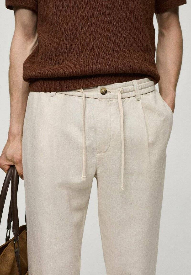 Mango Mango ROMELINO - Trousers - ecru Zeitlich begrenztes Angebot