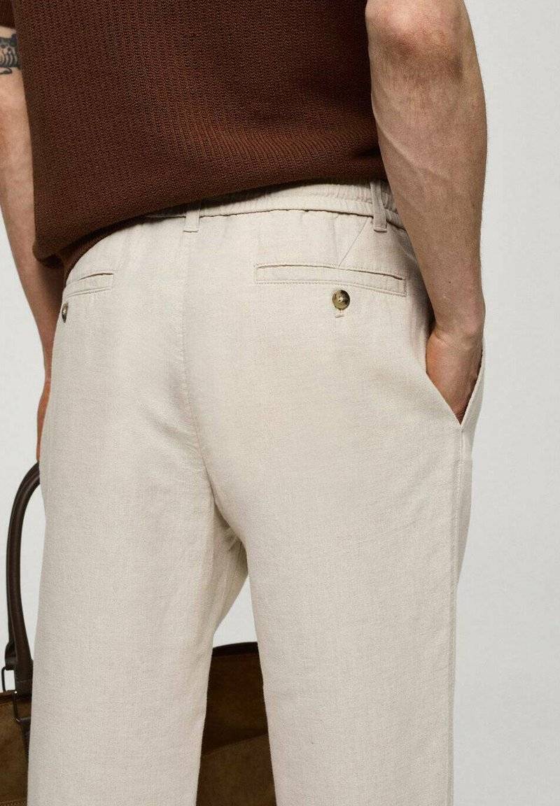 Mango Mango ROMELINO - Trousers - ecru Zeitlich begrenztes Angebot