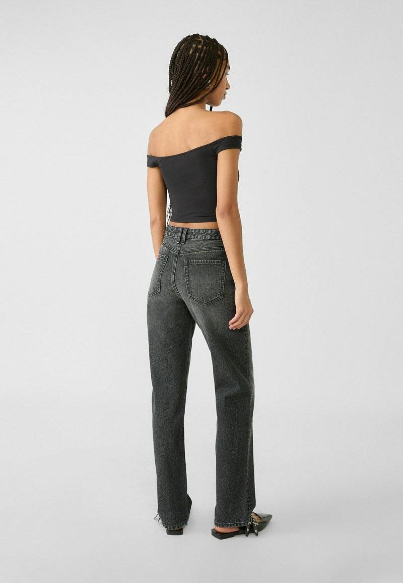 Stradivarius Stradivarius Straight leg jeans - dark grey Kostenloser Versand international