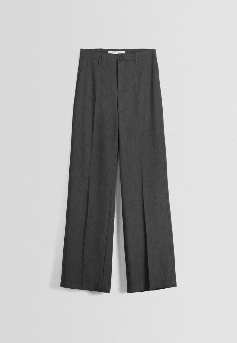 Bershka Bershka WIDE-LEG TAILORED - Trousers - mottled dark grey Begrenzt auf 3 Tage