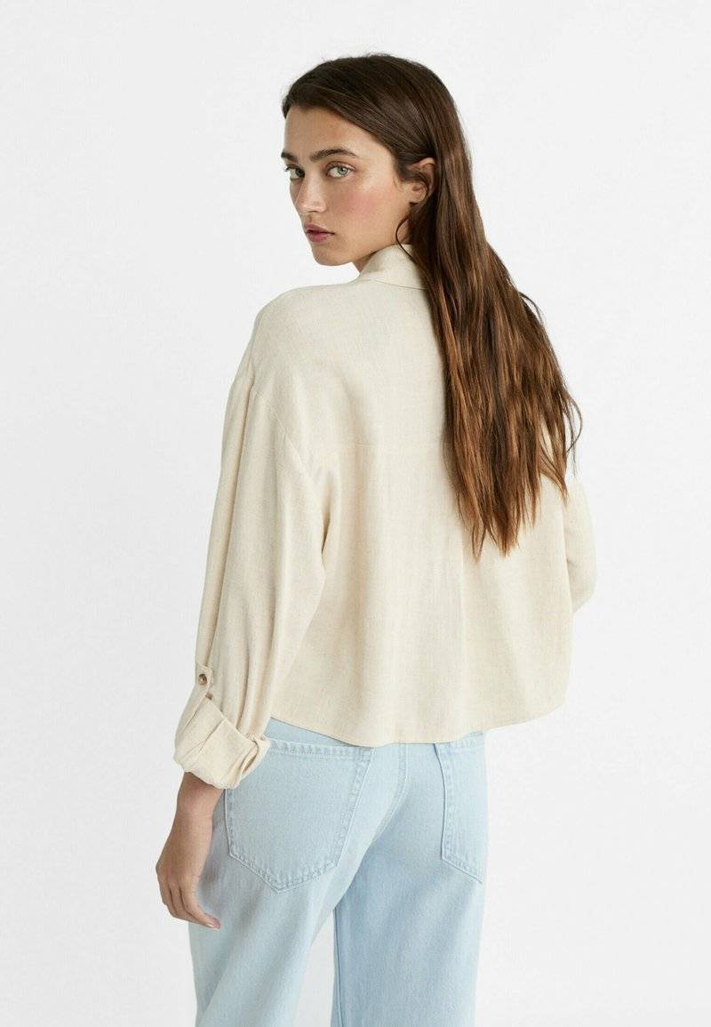 Stradivarius Stradivarius Button-down blouse - stone 50% Rabatt für begrenzte Zeit