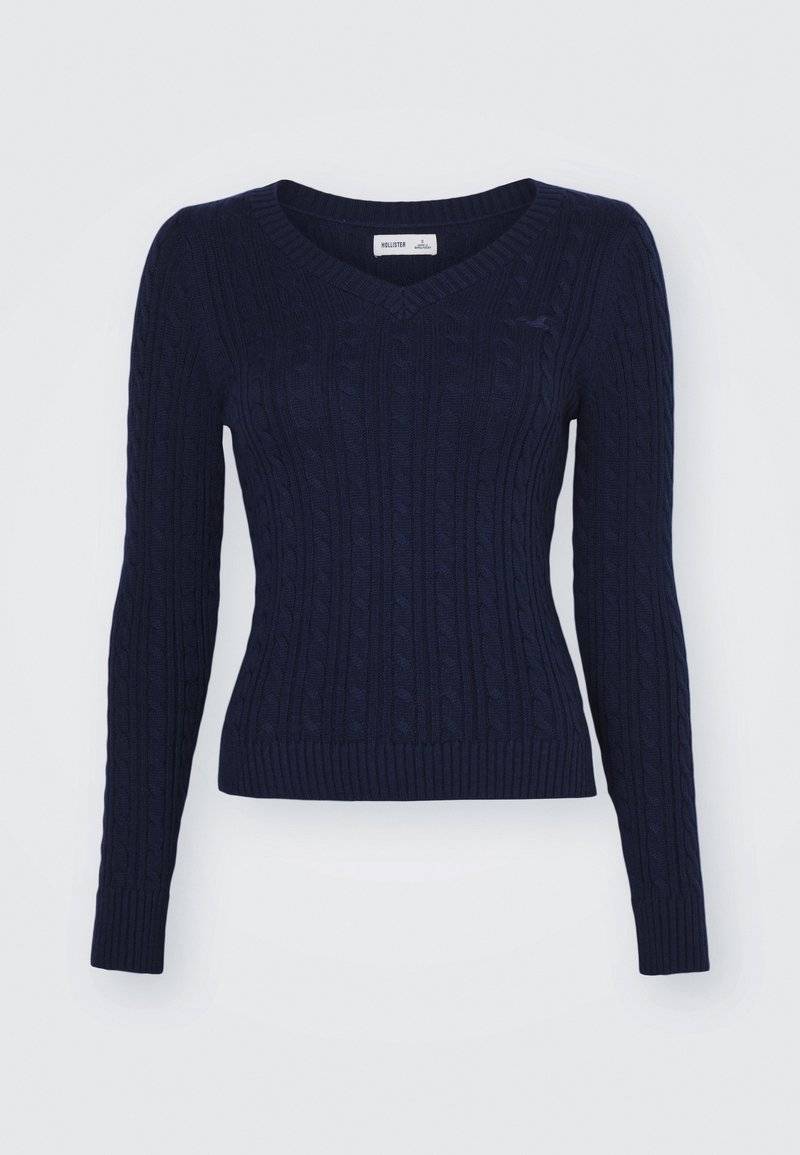 Hollister Co. Hollister Co. ICON CABLE V NECK - Jumper - navy blazer Schlussverkauf