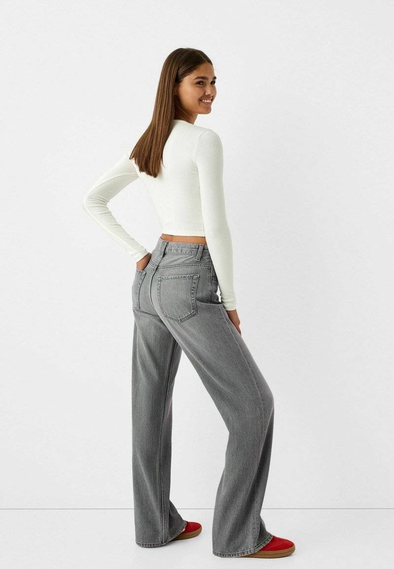 Bershka Bershka Flared Jeans - mottled dark grey Limitierter Zeitrabatt
