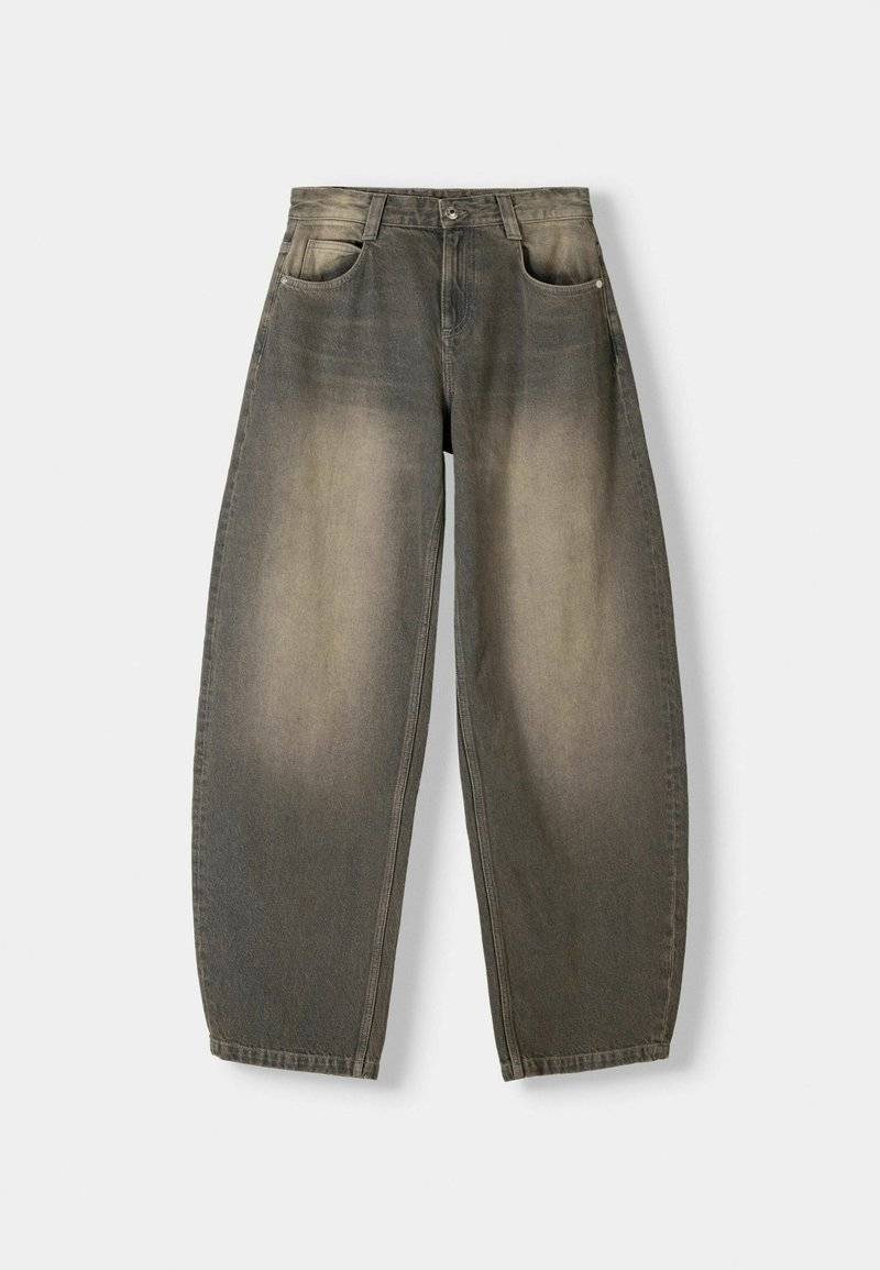 Bershka Bershka BALLOON FIT - Relaxed fit jeans - mottled dark grey Rabatt