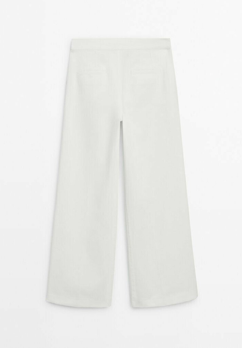 Massimo Dutti Massimo Dutti HIGH-WAIST FLARED - Trousers - white Günstig kaufen
