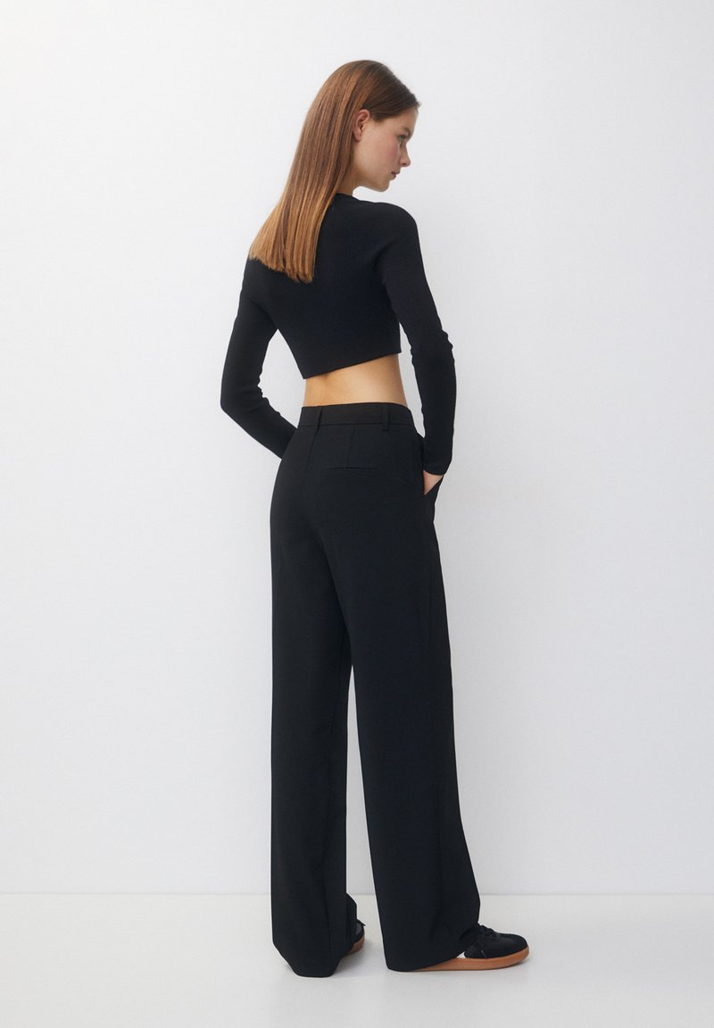 PULL&BEAR PULL&BEAR DARTED SMART - Trousers - black Großer Ausverkauf