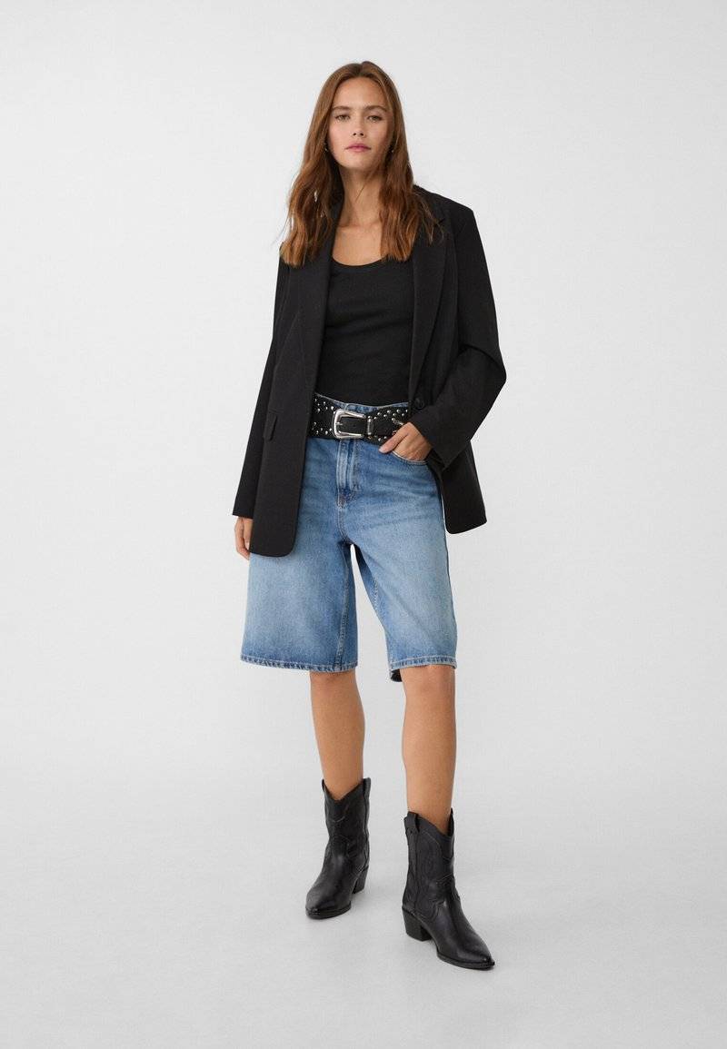 Stradivarius Stradivarius REGULAR FIT - Short coat - black Valentinstagsangebot