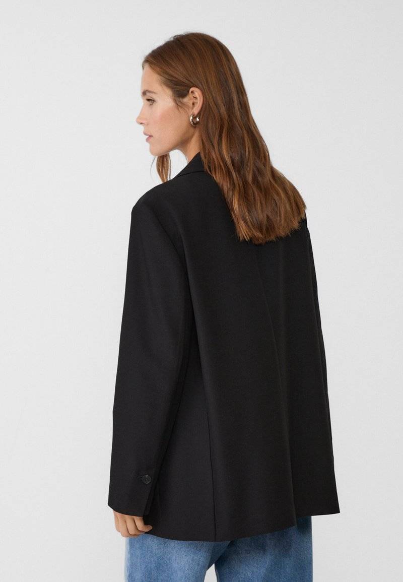 Stradivarius Stradivarius REGULAR FIT - Short coat - black Valentinstagsangebot