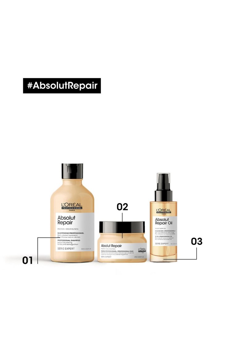 L'OREAL PROFESSIONNEL L'OREAL PROFESSIONNEL ABSOLUT REPAIR SHAMPOO FOR DRY & DAMAGED HAIR - Shampoo Discount Store für neue Produkte