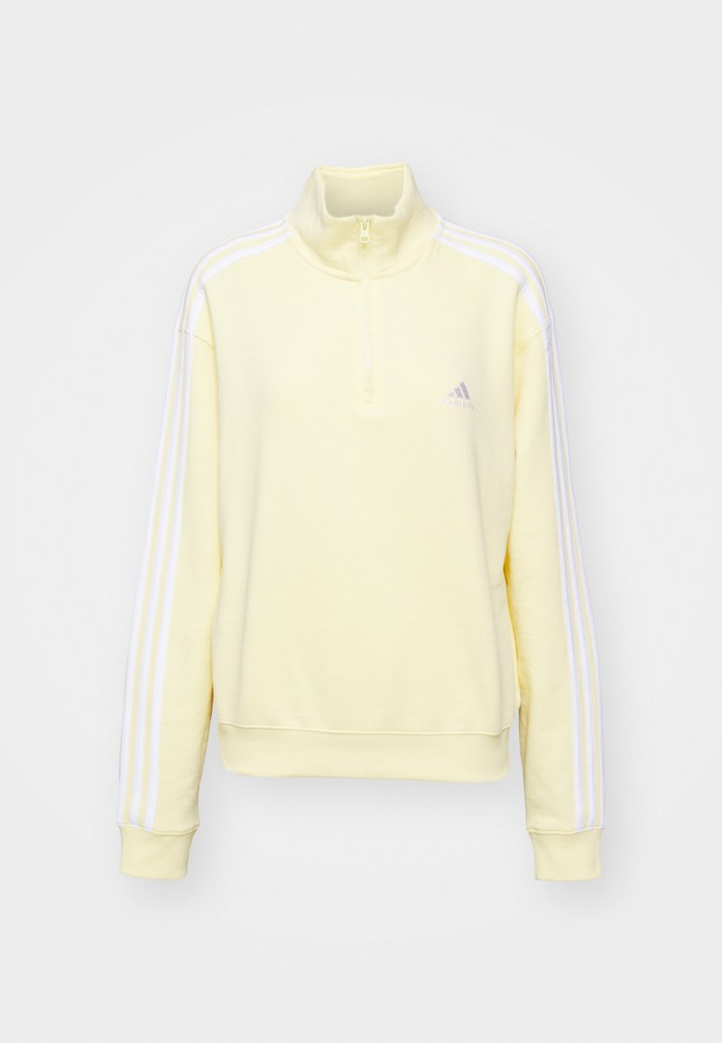 adidas Sportswear adidas Sportswear ESSENTIALS 3-STRIPES QUARTER ZIP - Sweatshirt - almost yellow Lagerräumung