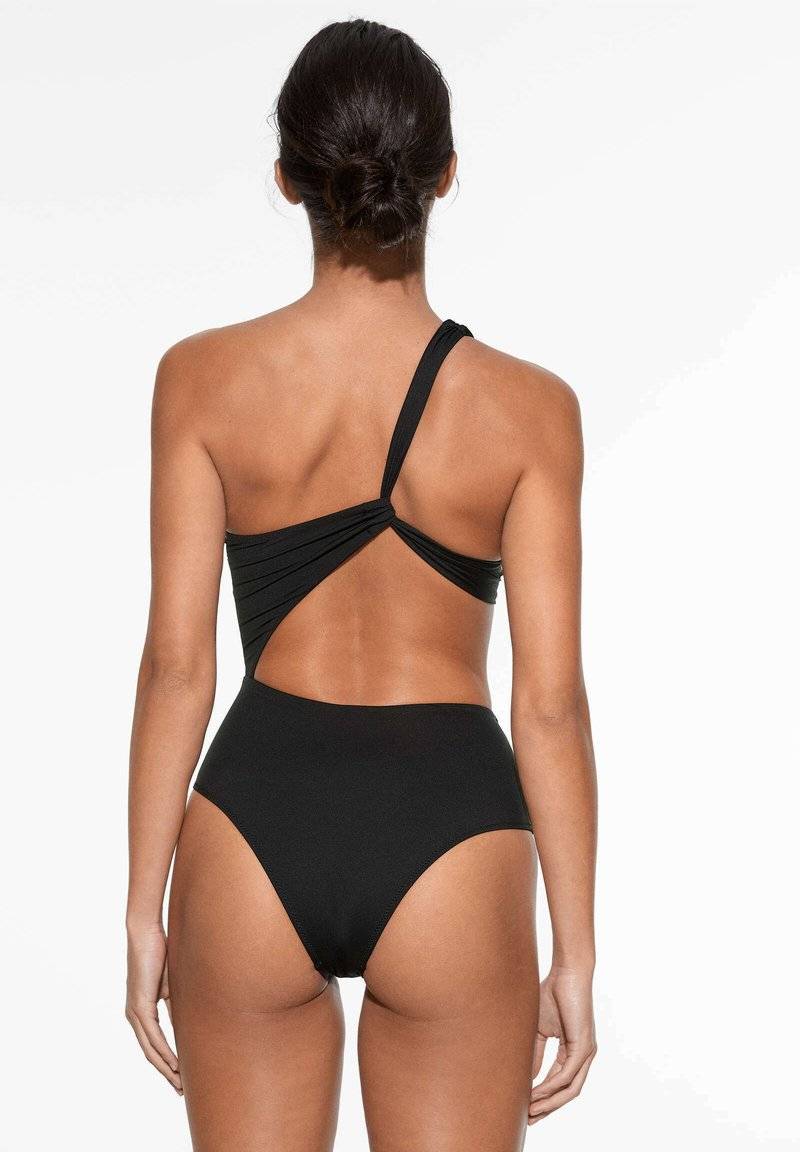 OYSHO OYSHO ASYMMETRIC - Swimsuit - black Zeitlich begrenztes Angebot