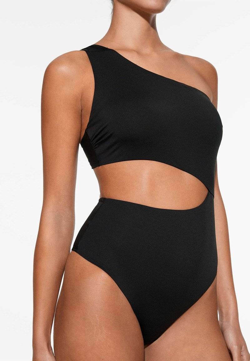 OYSHO OYSHO ASYMMETRIC - Swimsuit - black Zeitlich begrenztes Angebot