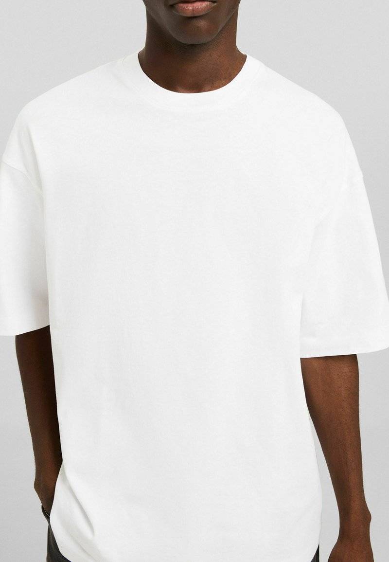 Bershka Bershka SHORT SLEEVE - Basic T-shirt - white Preisnachlass