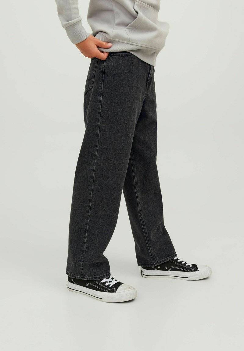 Jack & Jones Junior Jack & Jones Junior ALEX ORIGINAL MF BAGGY - Flared Jeans - black denim Saisonschlussverkauf