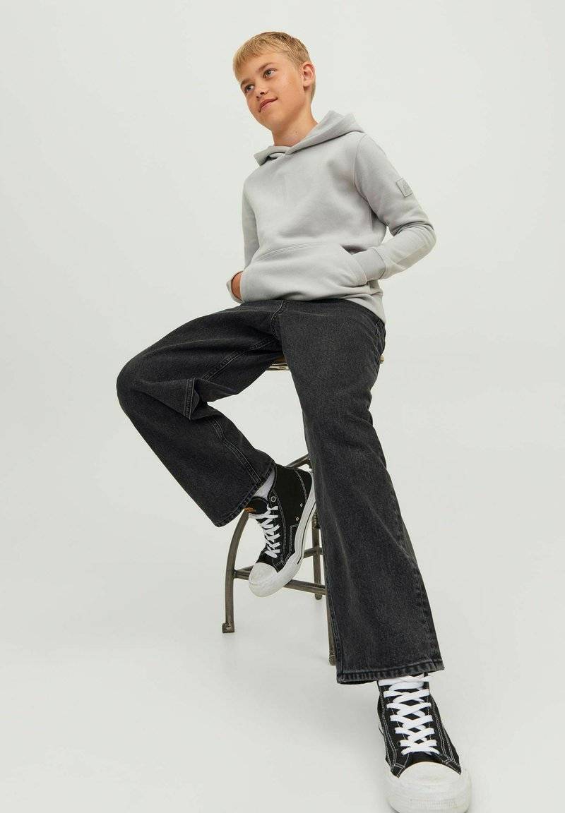 Jack & Jones Junior Jack & Jones Junior ALEX ORIGINAL MF BAGGY - Flared Jeans - black denim Saisonschlussverkauf