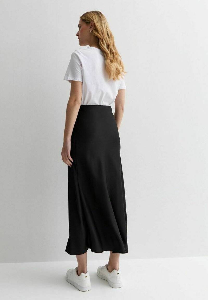 New Look New Look BIAS CUT MIDI - A-line skirt - black Valentinstagsangebot
