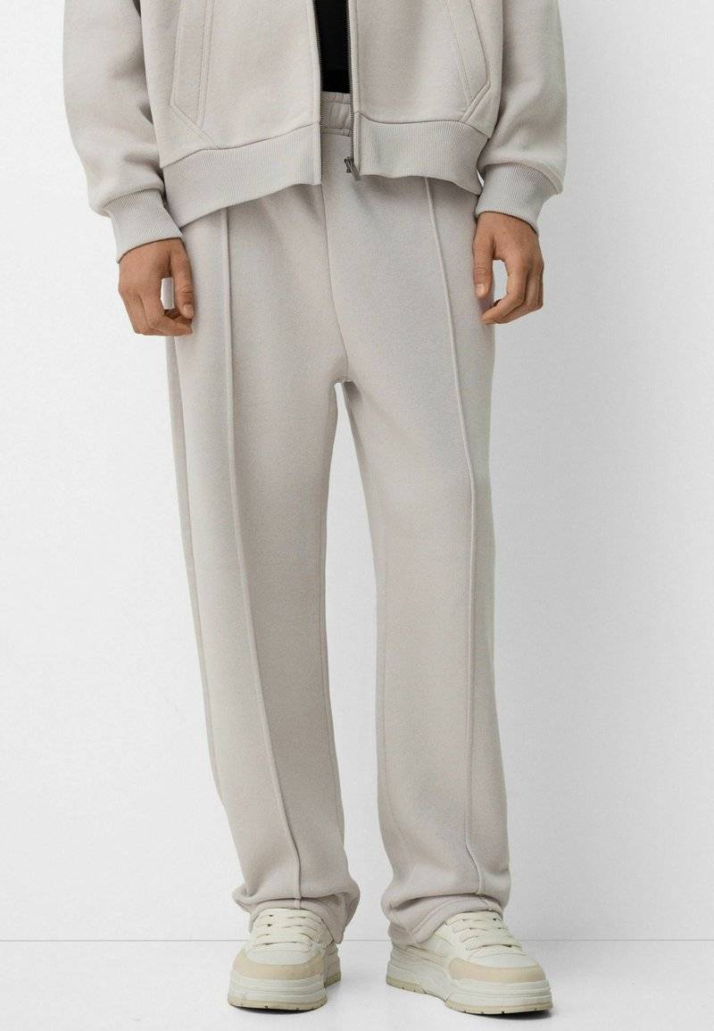Bershka Bershka SET Zip-Up Sweatshirt + WIDE LEG - Tracksuit - white Tägliche Deals