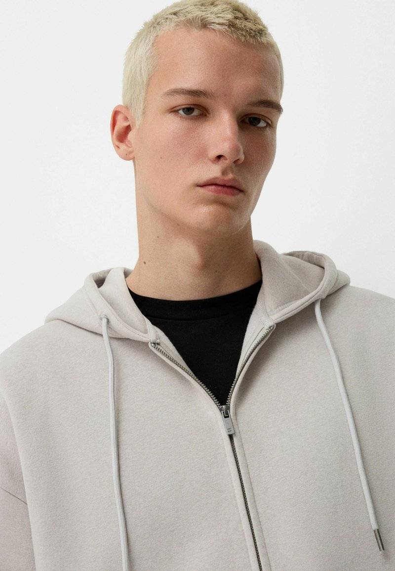 Bershka Bershka SET Zip-Up Sweatshirt + WIDE LEG - Tracksuit - white Tägliche Deals