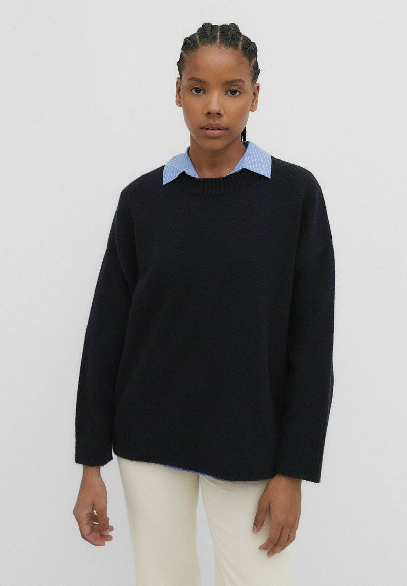 Stradivarius Stradivarius SOFT-TOUCH - Jumper - dark blue Sonderangebot der Fabrik