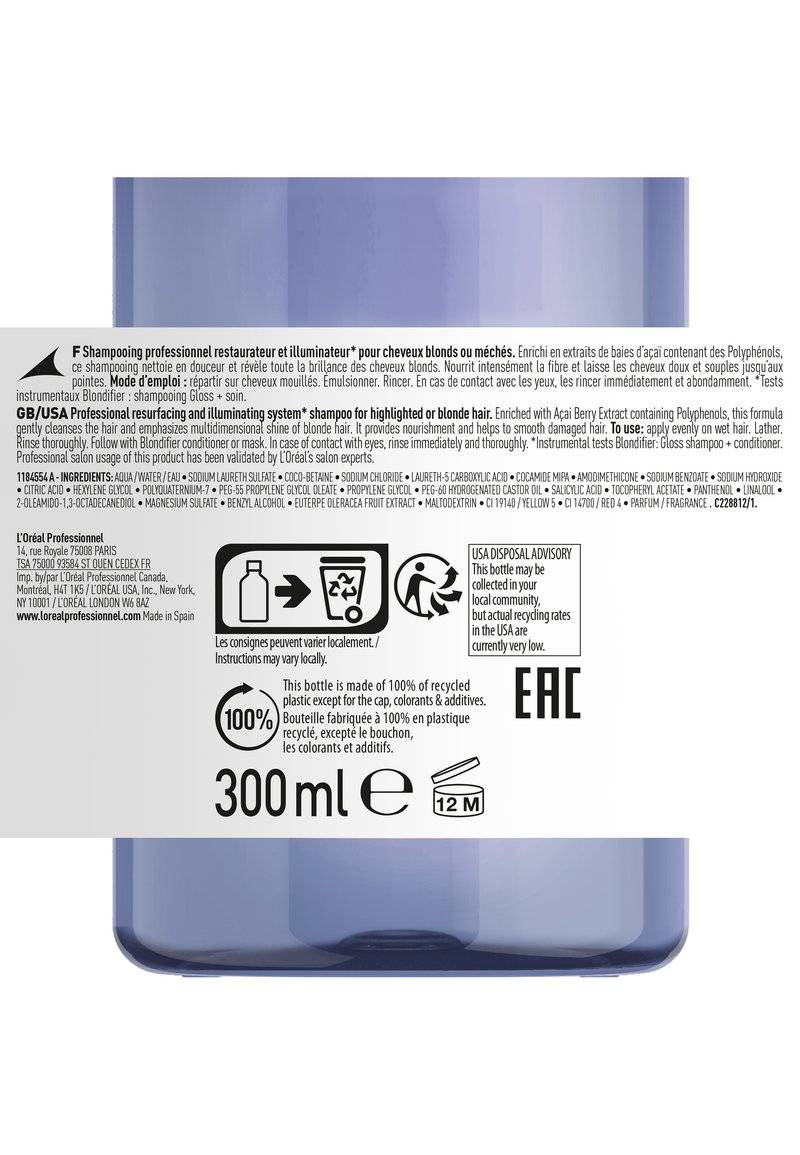 L'OREAL PROFESSIONNEL L'OREAL PROFESSIONNEL BLONDIFIER SHAMPOO GLOSS FOR HIGHLIGHTED OR BLONDE HAIR - Shampoo 50% Rabatt mit kostenlosem Versand