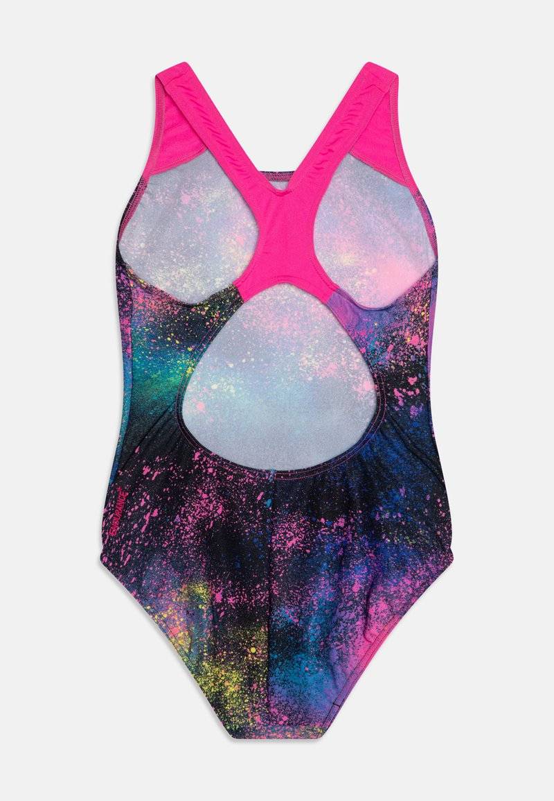 Speedo Speedo GIRLS DIGITAL SPLASHBACK - Swimsuit - black/flare pink/bolt/lemon drizzle Vatertagsangebot