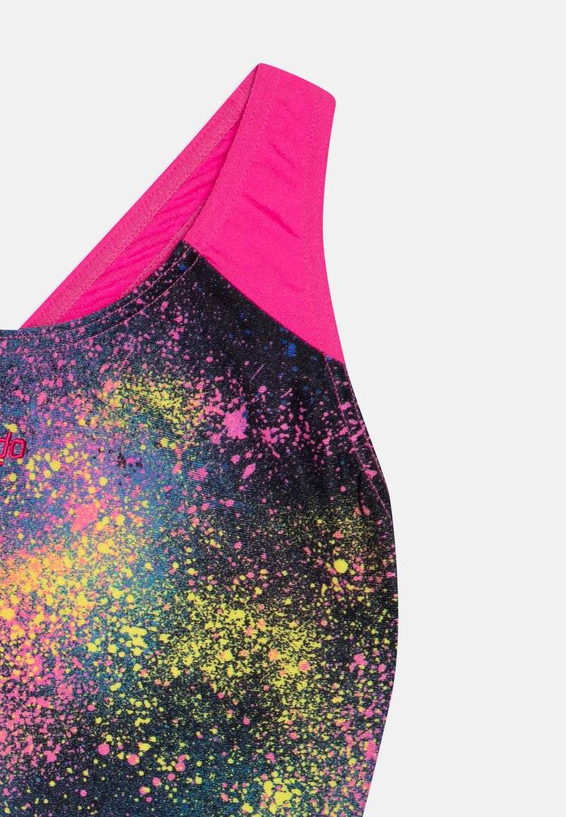 Speedo Speedo GIRLS DIGITAL SPLASHBACK - Swimsuit - black/flare pink/bolt/lemon drizzle Vatertagsangebot