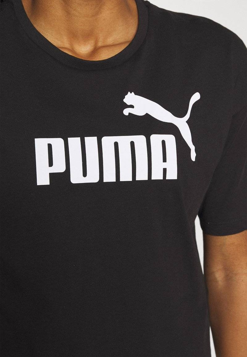 Puma Puma CROPPED LOGO TEE - Print T-shirt - puma black Lagerräumung