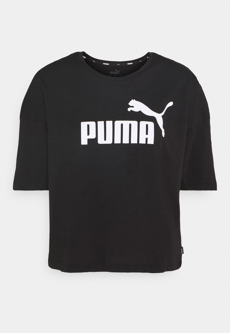 Puma Puma CROPPED LOGO TEE - Print T-shirt - puma black Lagerräumung