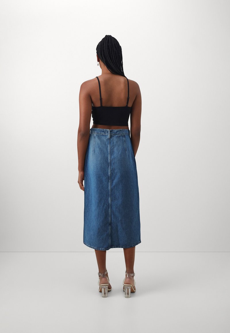 ONLY ONLY ONLCECE MIDI BUTTON SKIRT - A-line skirt - medium blue denim Bis zu 60% Rabatt